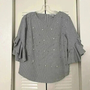 KONTROL CONTEMPORARY Pearl striped‎ top | size medium